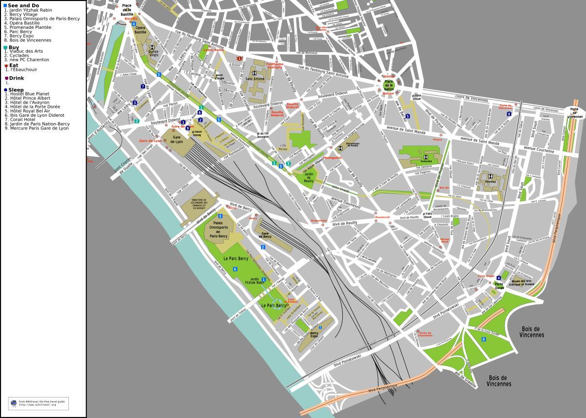 Mapa 12. arrondissement Paříže
