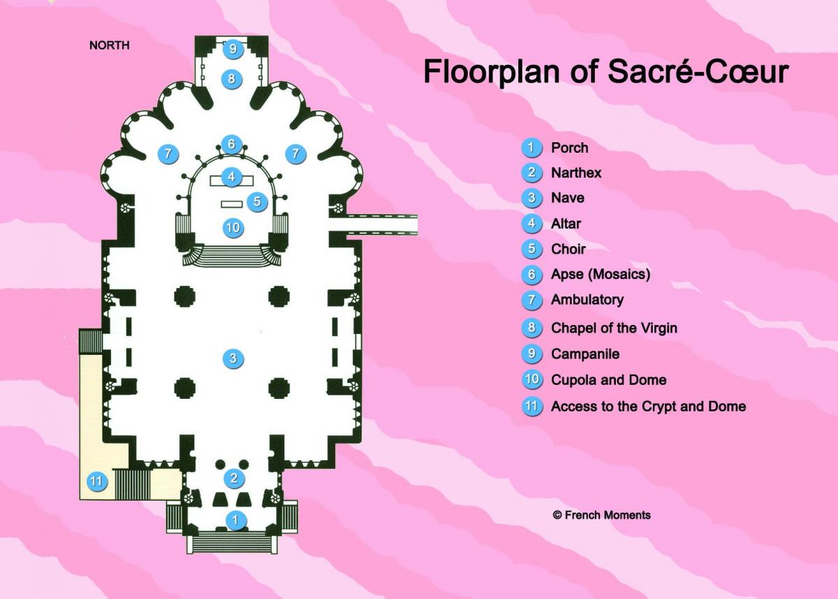 Mapa Bazilika Nejsvětějšího Srdce Paříže