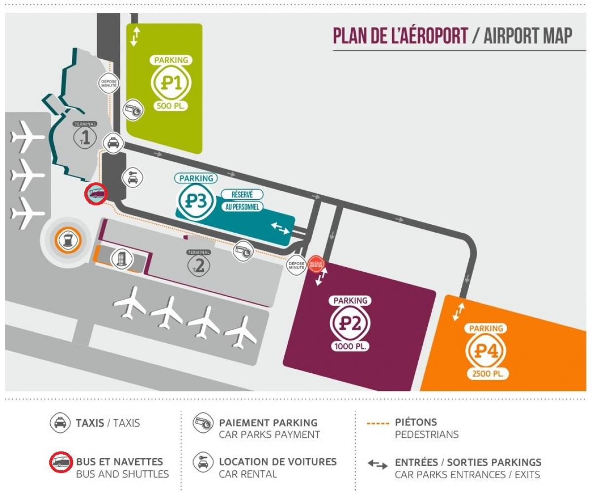 Mapa parkování na letišti Beauvais