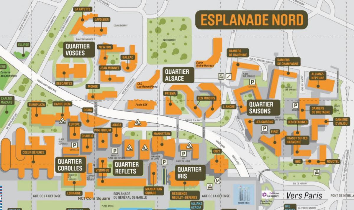 Mapa La Défense North Esplanade