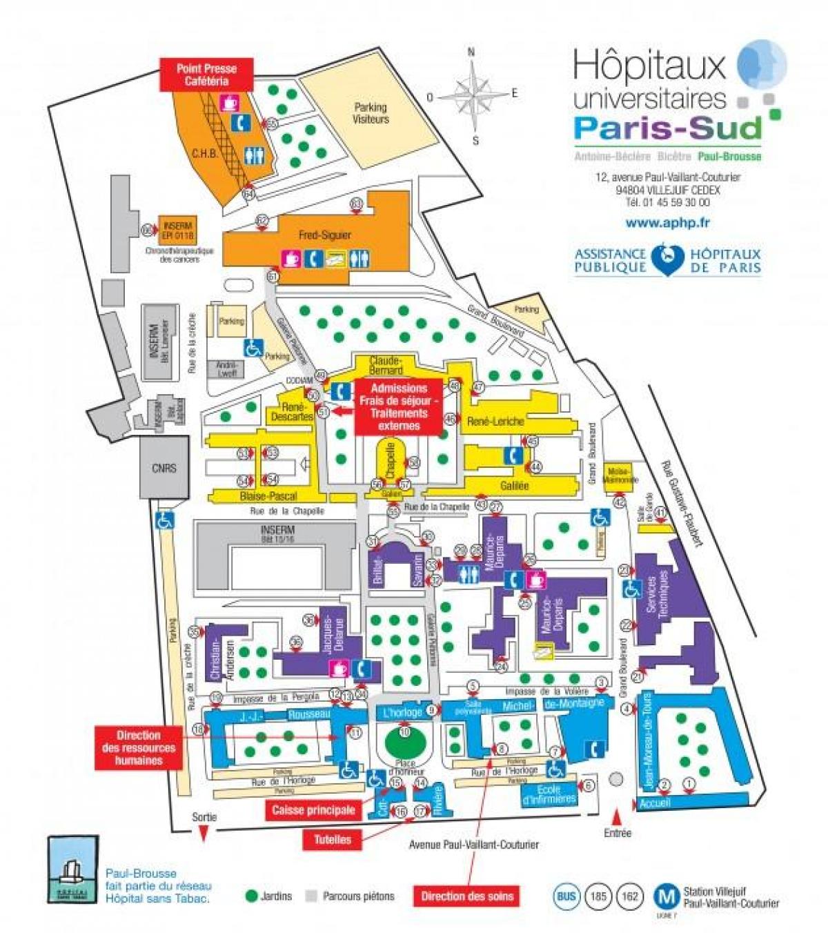 Mapa Paul-Brousse v nemocnici