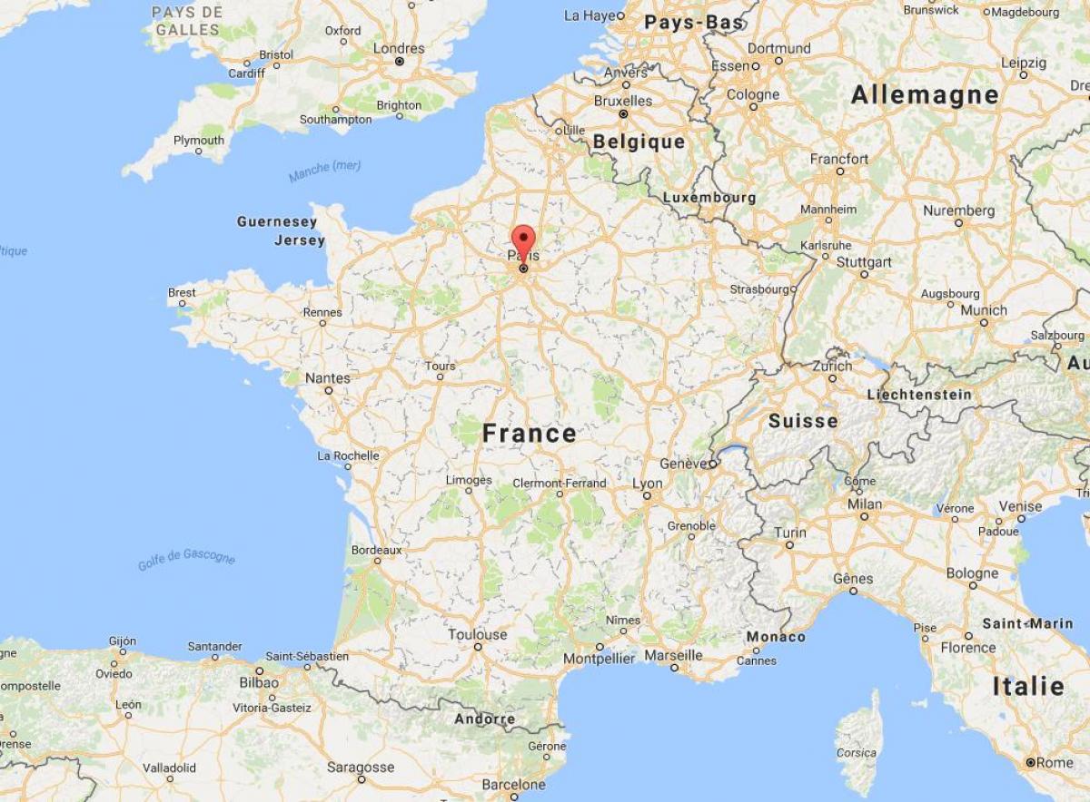 Mapa paříže, Francie mapě