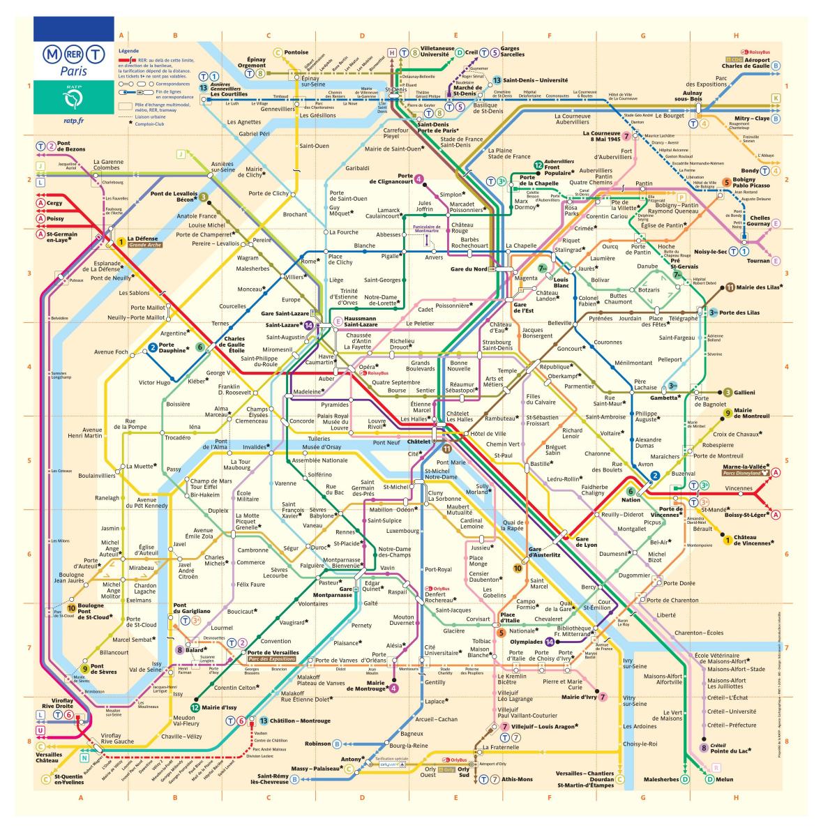 Mapa Pařížského metra