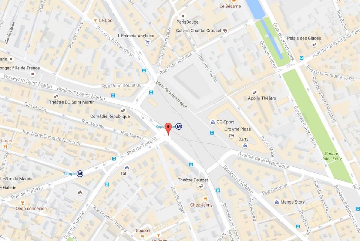 Mapa náměstí Place de la République
