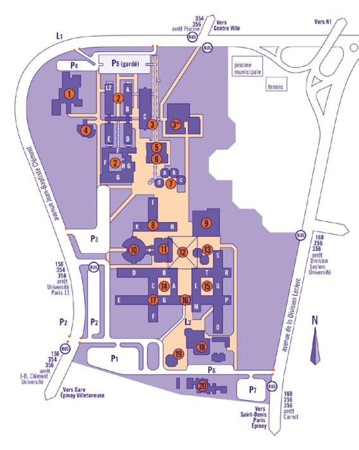 Mapa z Univerzity Paříž 13.