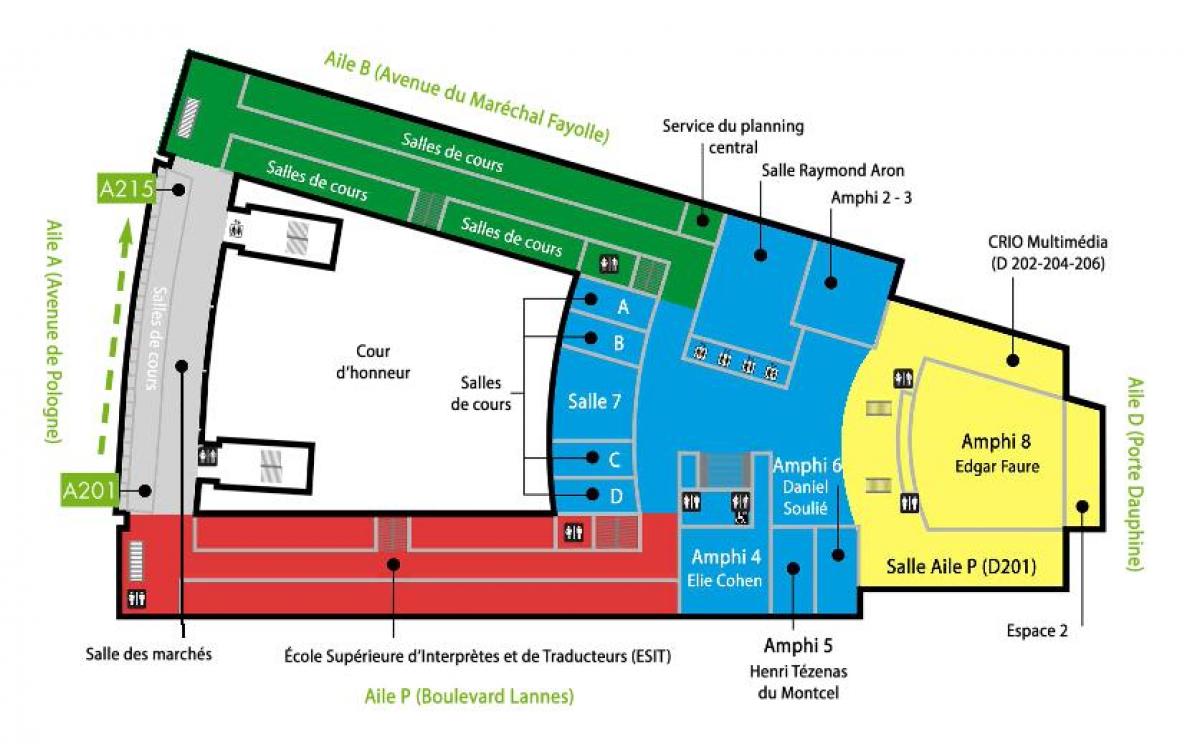 Mapa Univesity Dauphine - floor 2