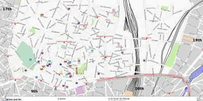 Mapy z 18. arrondissement Paříže