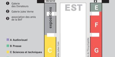 Mapa Bibliothèque nationale de France - 1. patře