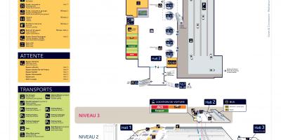 Mapa Gare Montparnasse Úroveň 3 Pasteur