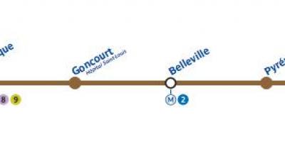 Mapa Paris metro 11