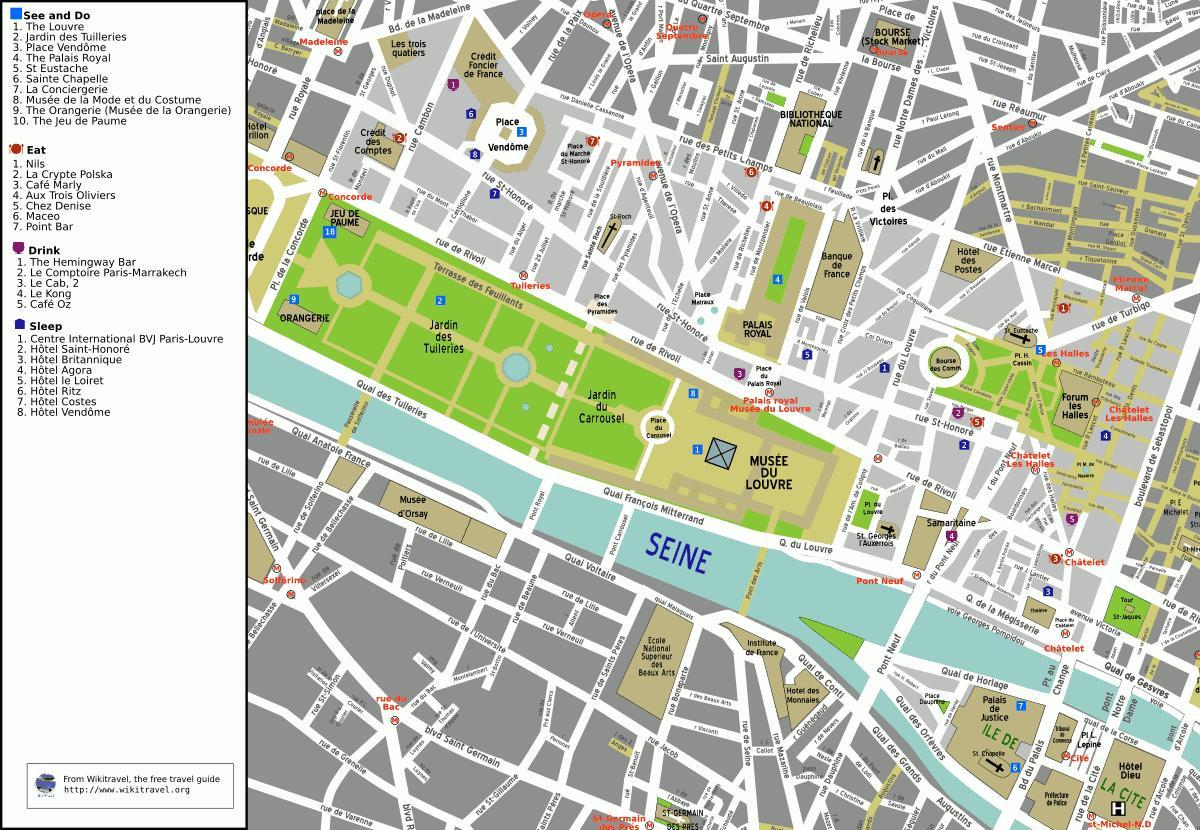 Mapa 1. arrondissement Paříže