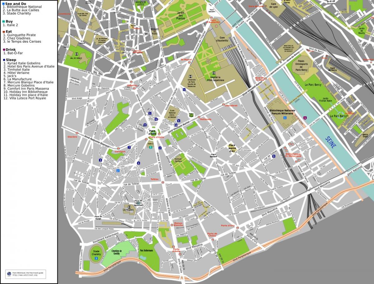 Mapa 13. arrondissement Paříže