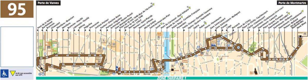Mapa bus Paříž line 95