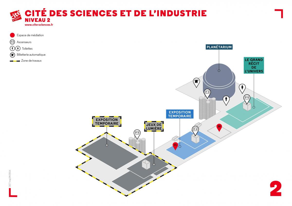 Mapa Cité des Sciences et de l ' Industrie 2. Úrovně