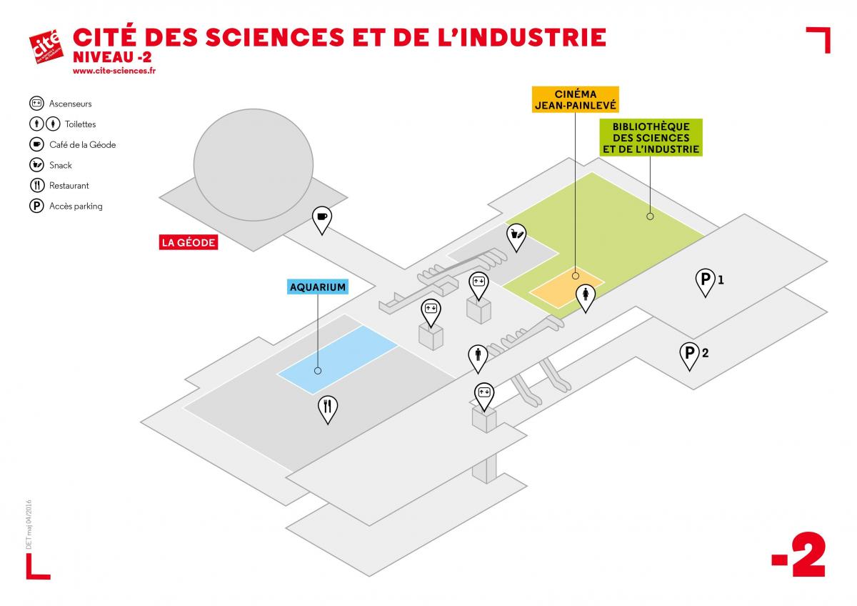 Mapa Cité des Sciences et de l ' Industrie Úrovni -2