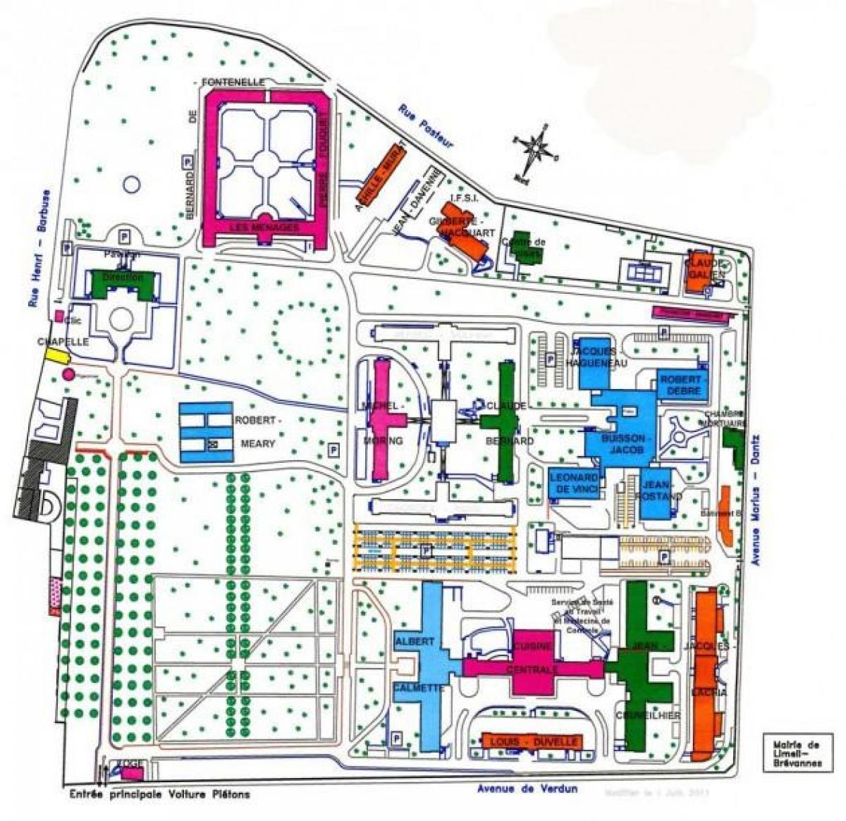 Mapa Emile-Roux nemocnice