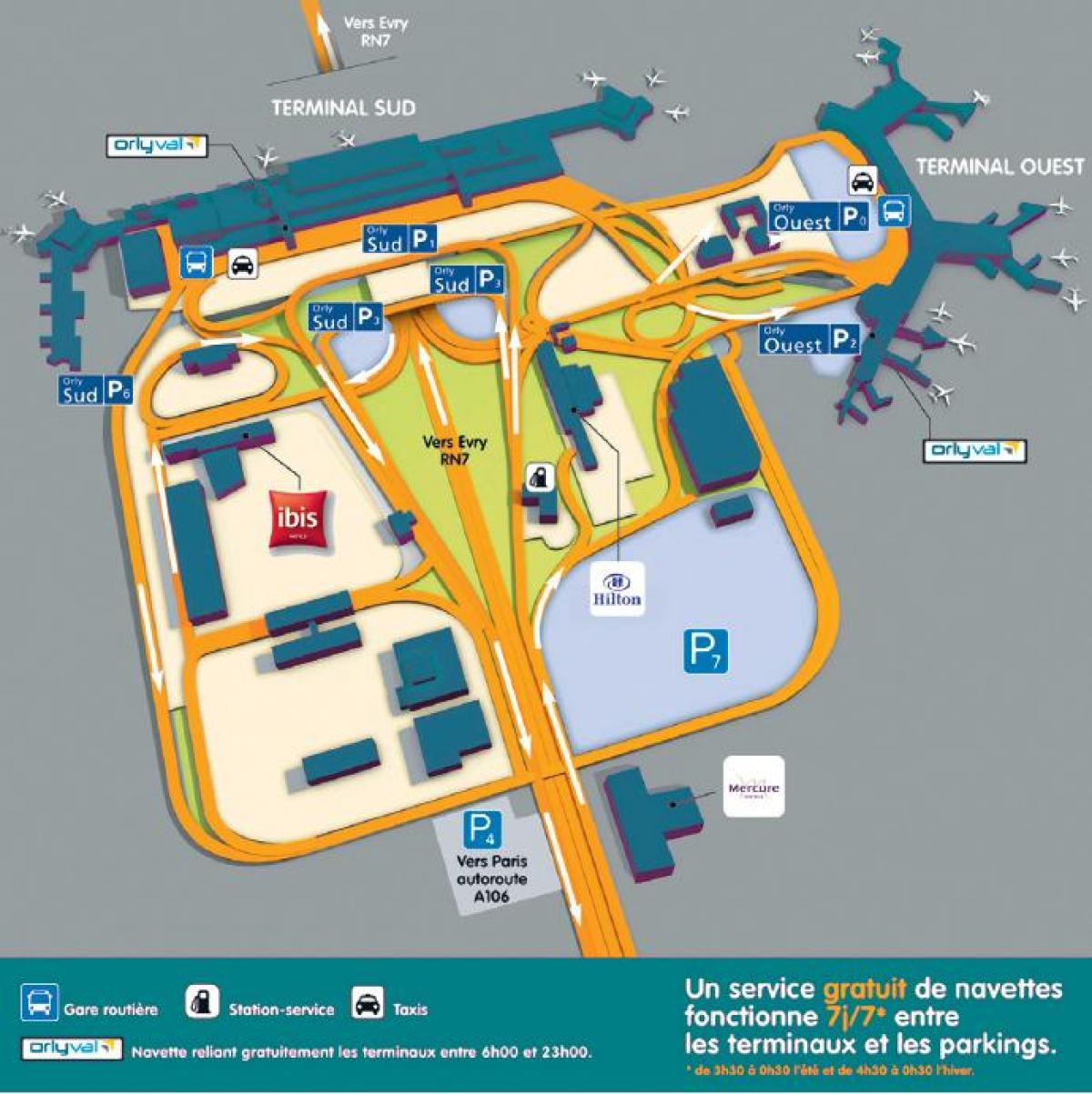Mapa letiště Orly