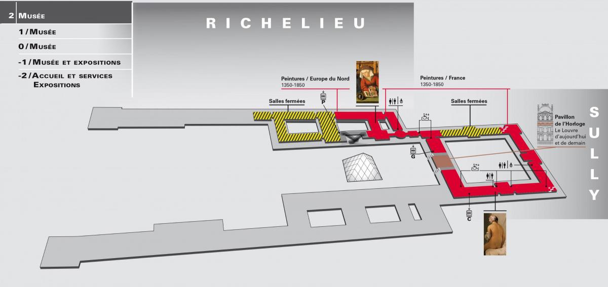 Mapa Muzeum Louvre Level 2