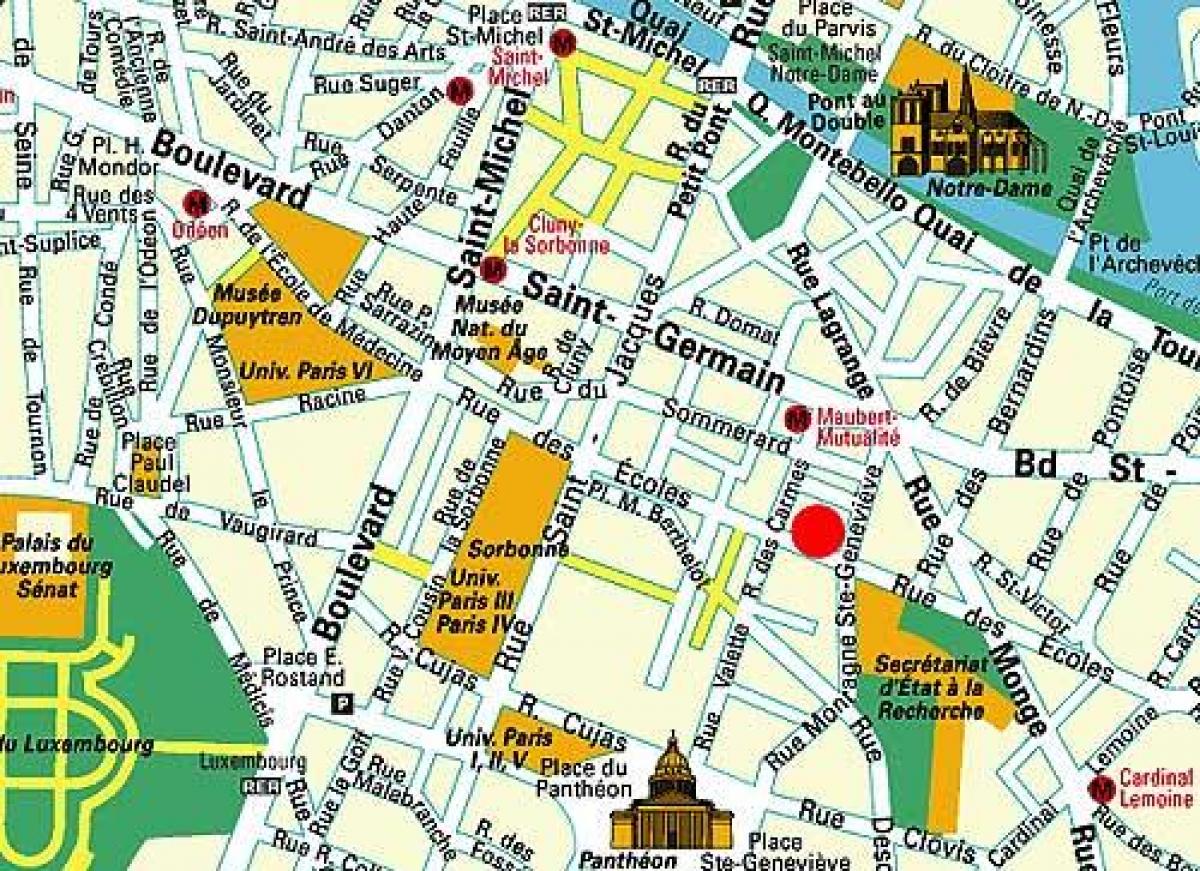 Mapa Čtvrti Saint Michel