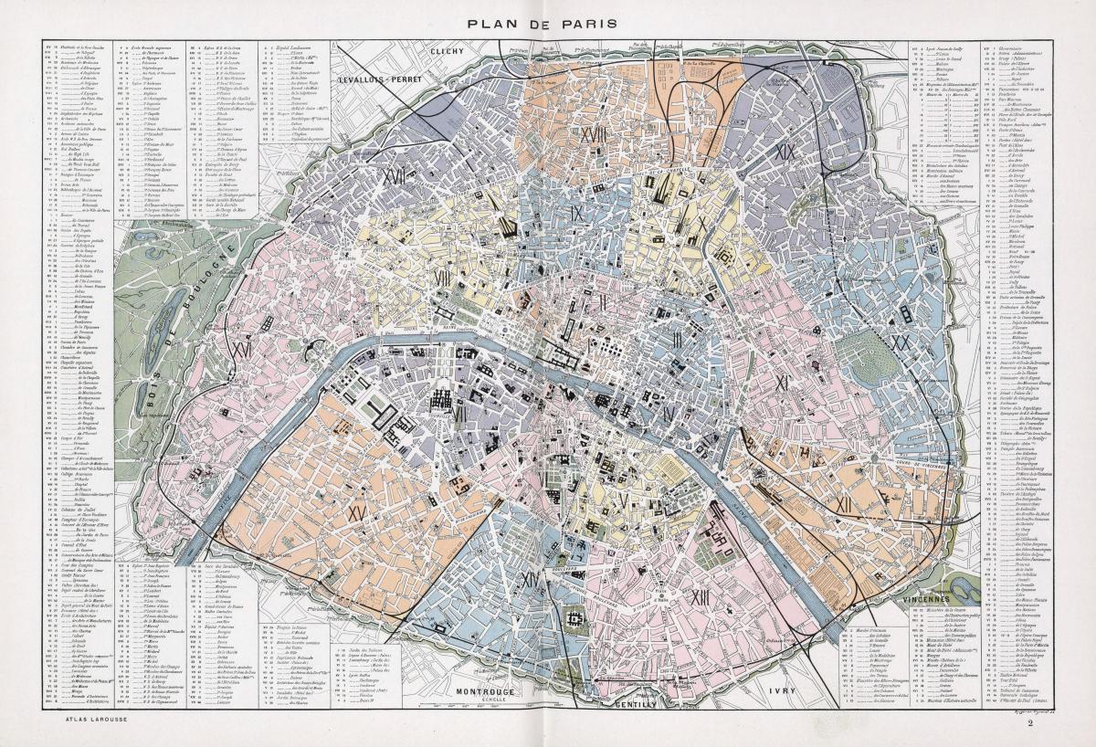 Mapa Paříže 1900