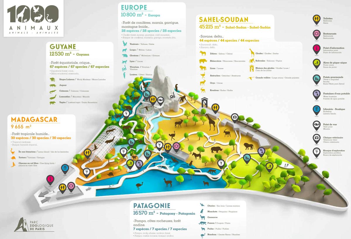 Mapa Paříže Zoological Park