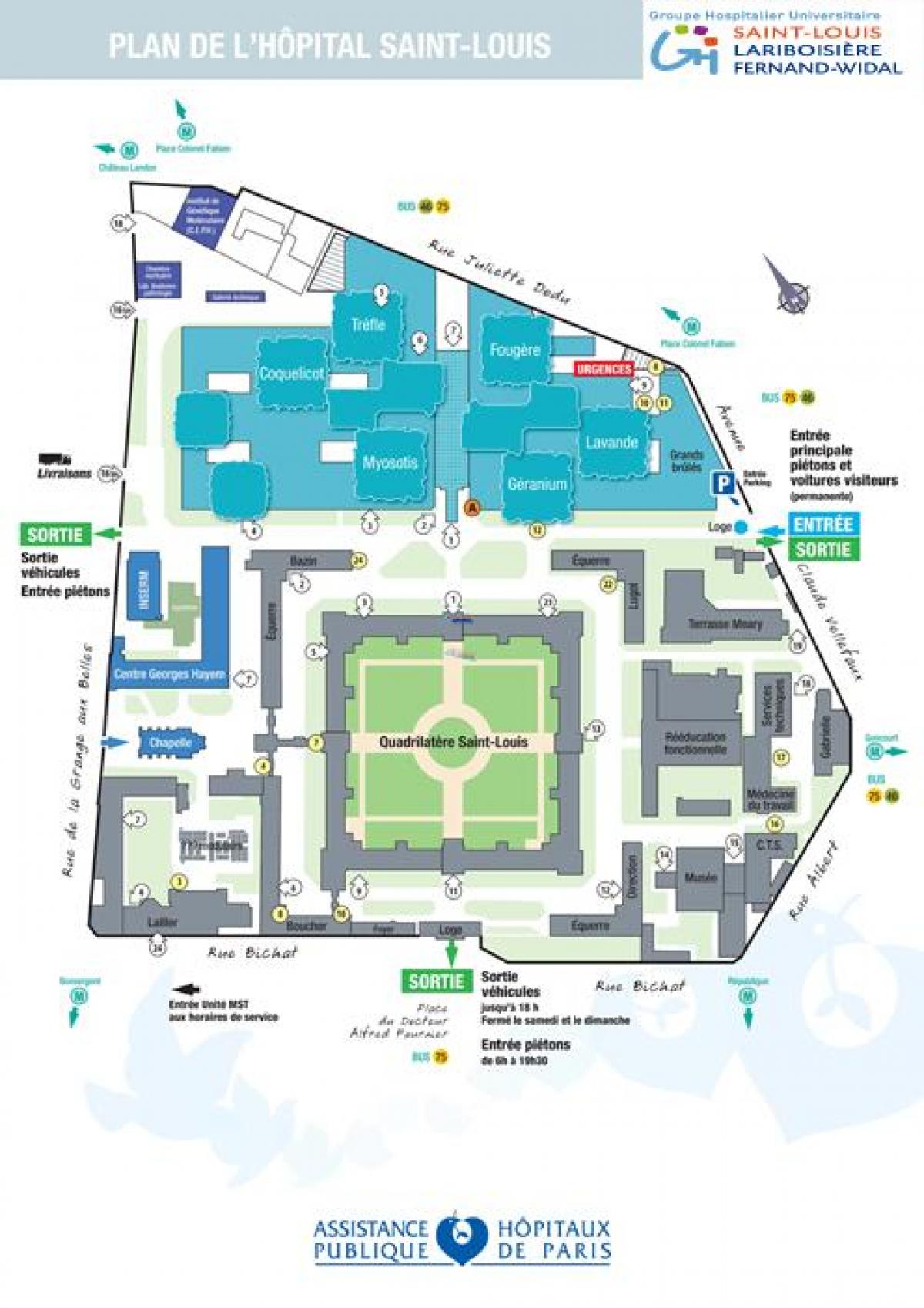Mapa Saint-Louis hospital