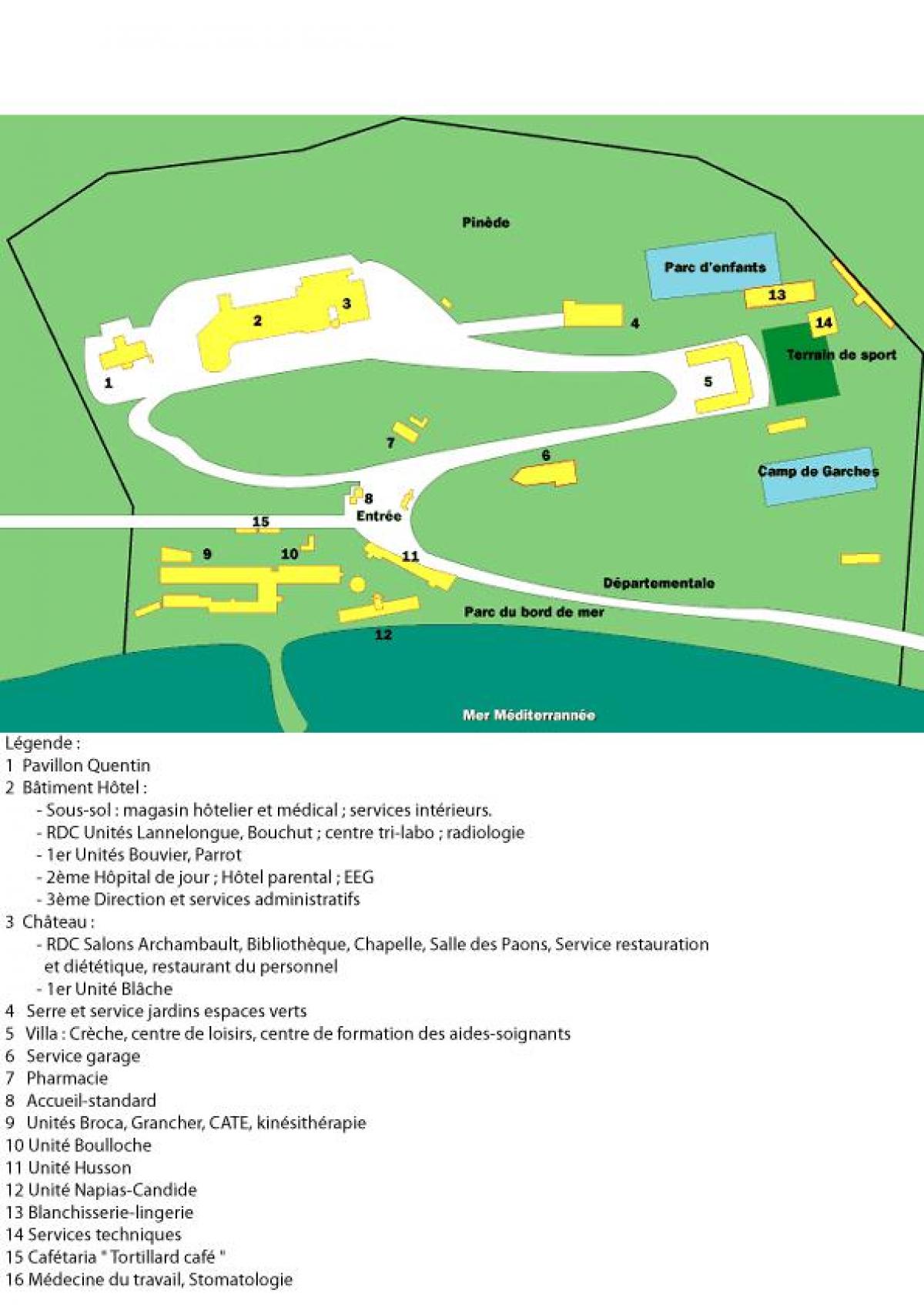 Mapa San Salvadour nemocnice