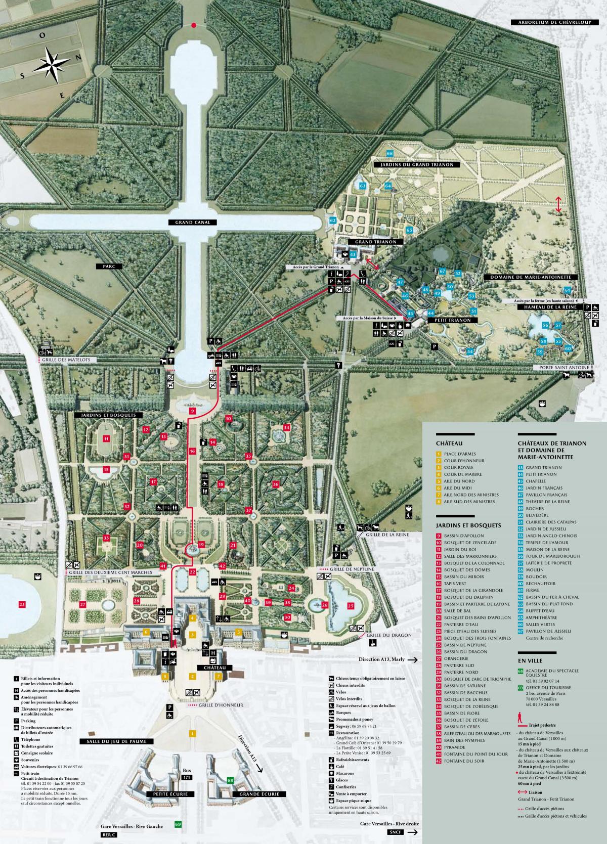 Mapa Zahrady ve Versailles