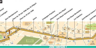 Mapa bus Paříž linka 91