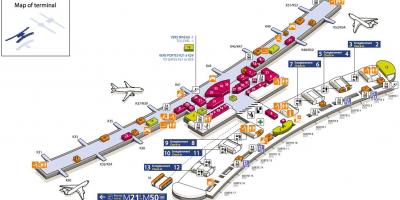 Mapa CDG letiště terminál 2E