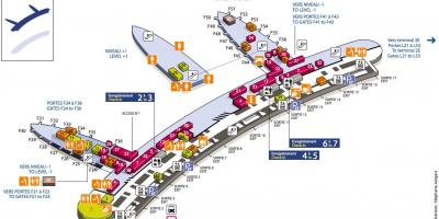 Mapa CDG letiště terminál 2F