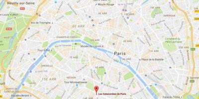 Mapa Katakomby Paříž