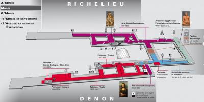 Mapa Muzeum Louvre Úroveň 1