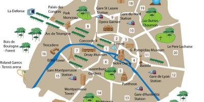 Paříž turistické mapě
