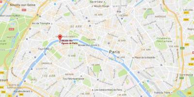 Mapa Paříže kanalizace