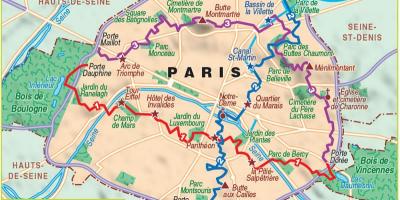 Mapy Paříže, pěší turistika