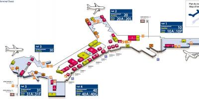 Mapa Orly letiště Západ