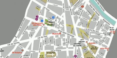 Mapa Čtvrti Saint-Germain-des-Prés